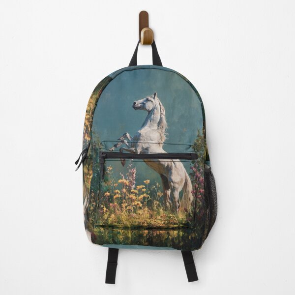 Item preview, An Andalusian horse rearing up on its hind legs in a flower-filled field Horses in Motion designed and sold by CDC40.