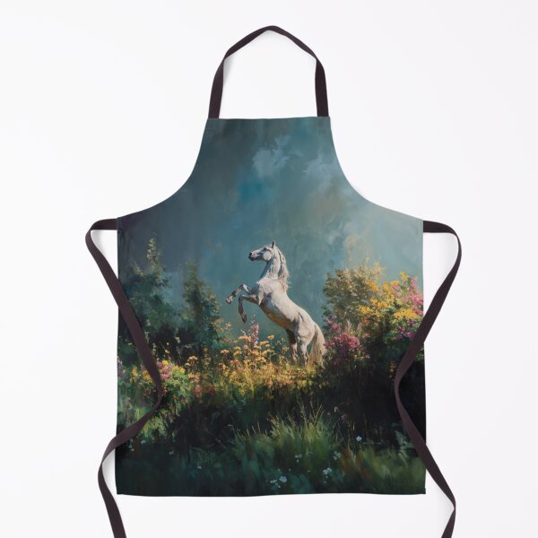 Item preview, An Andalusian horse rearing up on its hind legs in a flower-filled field Horses in Motion designed and sold by CDC40.