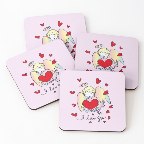 Item preview, Kawaii, Message from a cute positive angel "I LOVE YOU" designed and sold by VintageJapan for Japanese woodblock, Ukiyoe, Retro art and more.