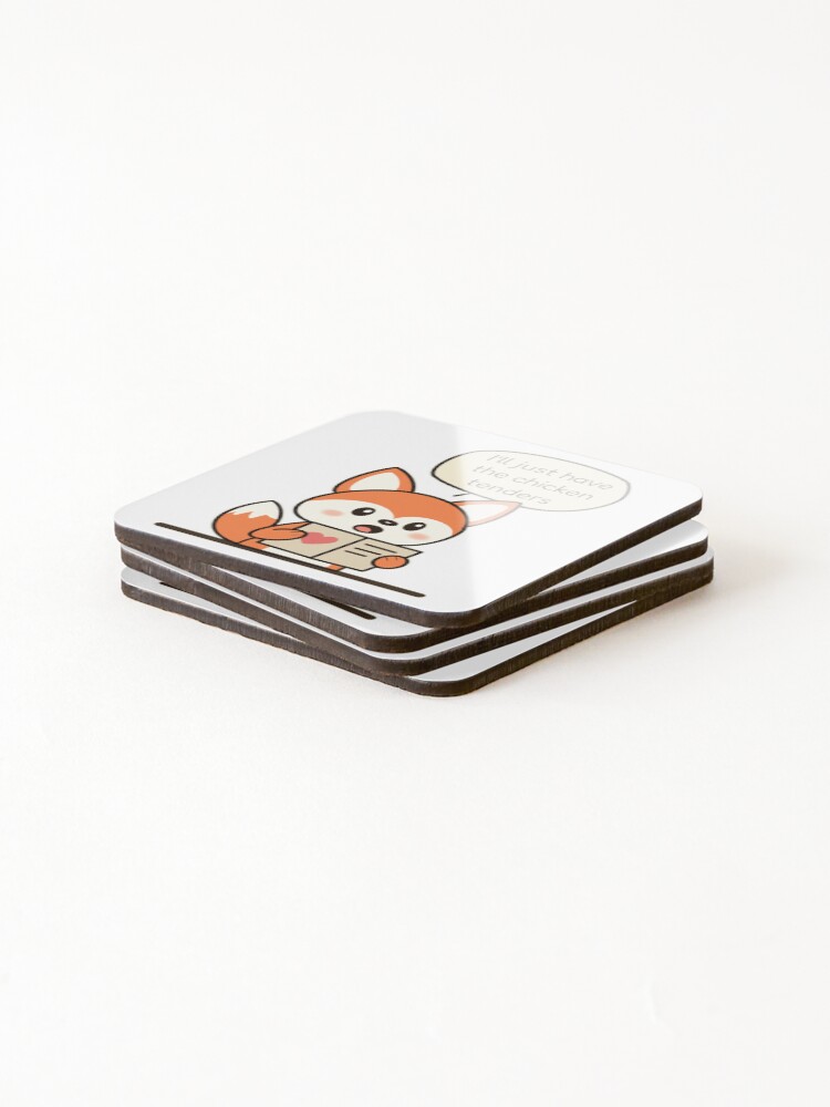 Thumbnail 4 of 5, Coasters (Set of 4), Picky eater fox designed and sold by MoodOverrated.