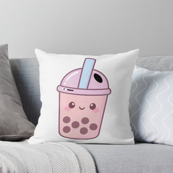 Aperçu de l'œuvre Autocollant Kawaii Pink Bubble Tea créée et vendue par Barkybond.