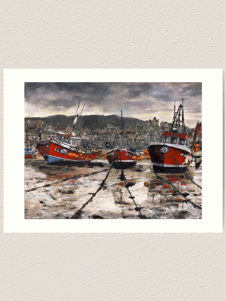 Thumbnail 1 of 3, Art Print, Staithes Low Tide designed and sold by RandySprout.