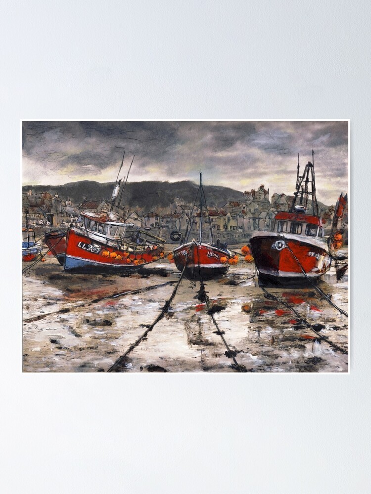 Thumbnail 1 of 3, Poster, Staithes Low Tide designed and sold by RandySprout.