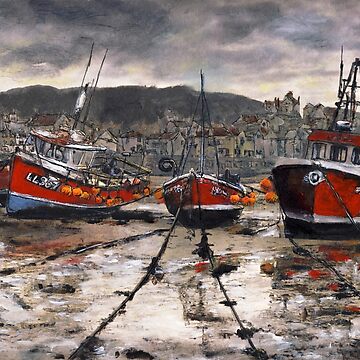 Artwork thumbnail, Staithes Low Tide by Randy Sprout Fine Art