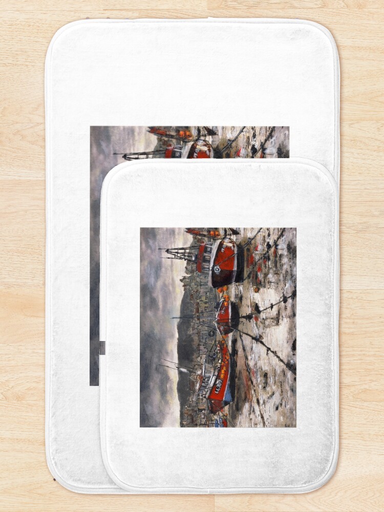 Thumbnail 5 of 6, Bath Mat, Staithes Low Tide designed and sold by RandySprout.