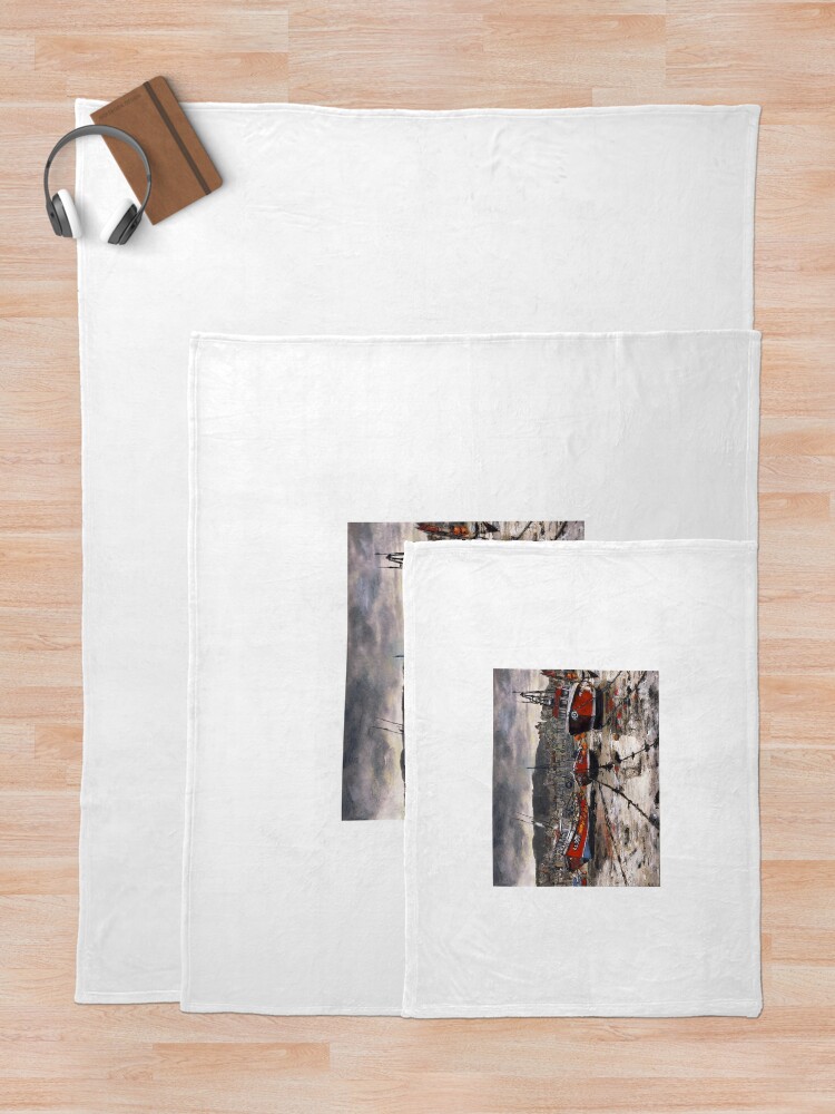 Thumbnail 5 of 6, Throw Blanket, Staithes Low Tide designed and sold by RandySprout.