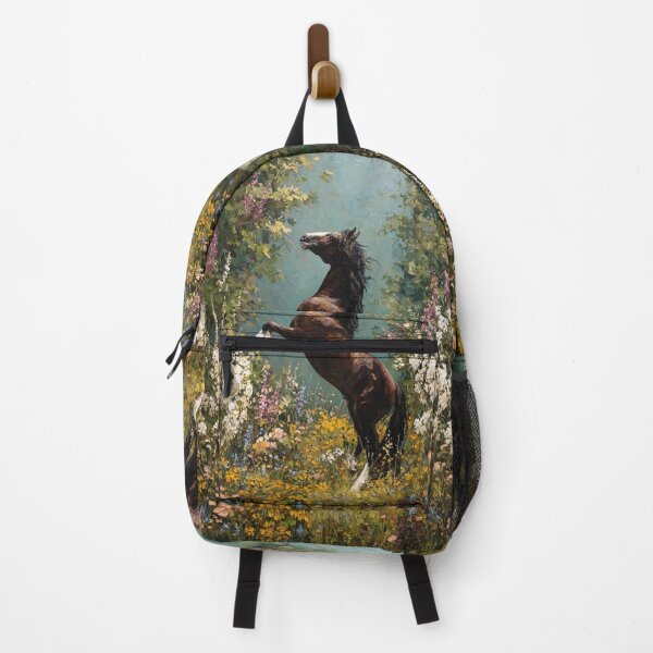 Item preview, An Andalusian horse rearing up on its hind legs in a flower-filled field Horses in Motion designed and sold by CDC40.