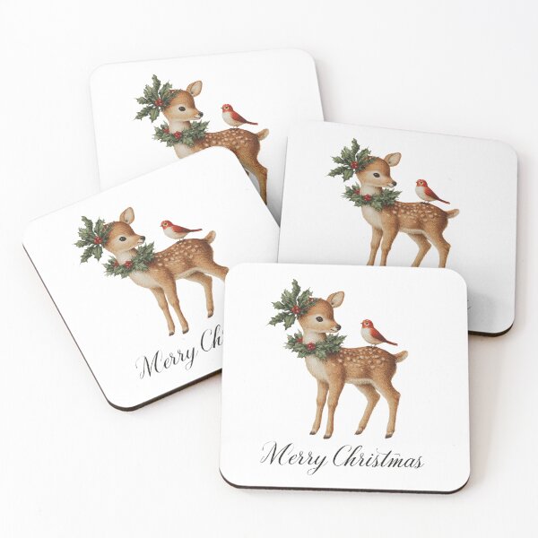 Item preview, Retro Merry Christmas reindeer designed and sold by MendaciousMina.