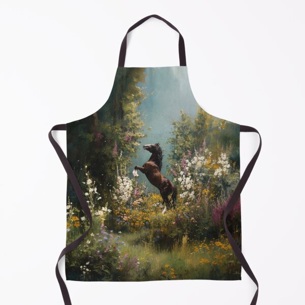 Item preview, An Andalusian horse rearing up on its hind legs in a flower-filled field Horses in Motion designed and sold by CDC40.