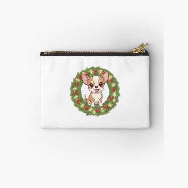 Item preview, Cute Chihuahua Puppy in Christmas Wreath - Christmas Dog Lover designed and sold by The Real Life Symphony.