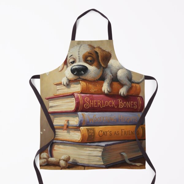Item preview, Book Lover Puppy Watercolor Illustration – Cute Dog Sleeping on Stack of Books designed and sold by Pixel Pout.
