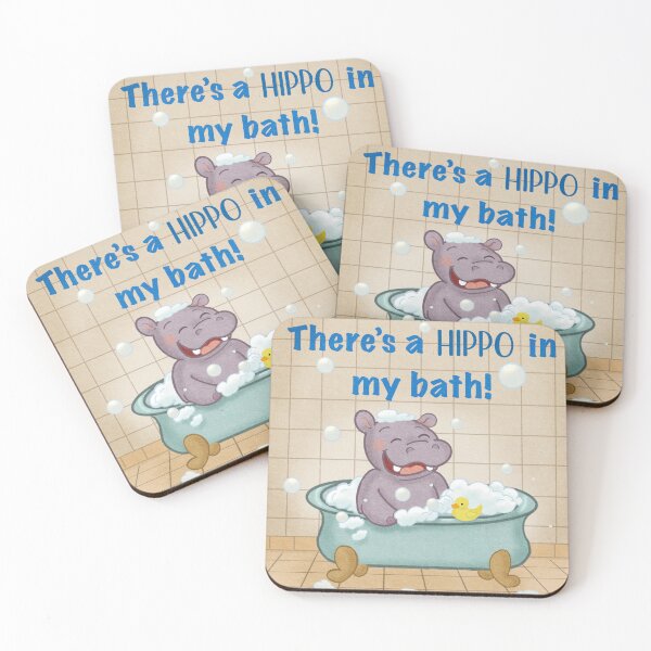 Item preview, There's a Hippo In My Bath designed and sold by BooberryArt.