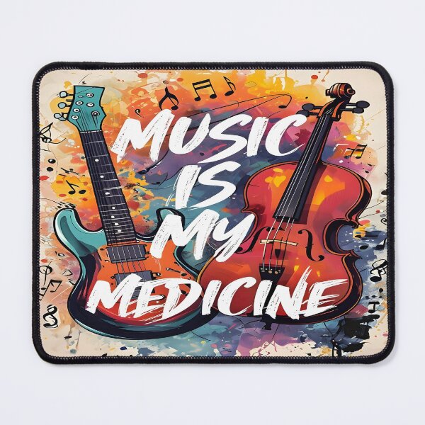 Item preview, Music Is My Medicine Guitar Violin Art | Watercolor Abstract Instrument Design designed and sold by IvayloUzunov.