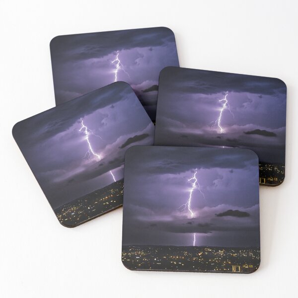 Item preview, Striking Lightning Over Brisbane City Australia designed and sold by pcole123.