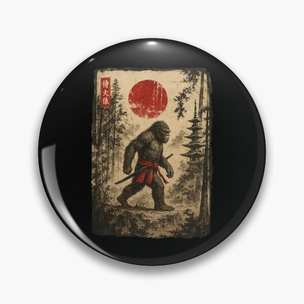 Item preview, Samurai Bigfoot Japanese Art Bigfoot Warrior Bushido Katana designed and sold by AdelinaPi.