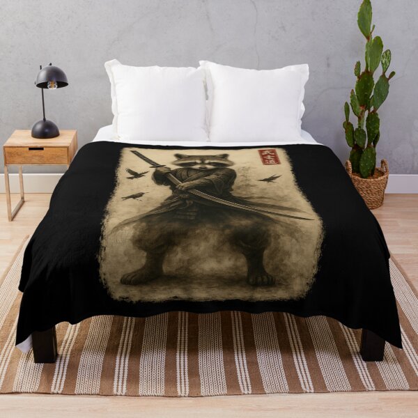 Item preview, Samurai Raccoon Japanese Art Raccoon Warrior Bushido Katana designed and sold by AdelinaPi.