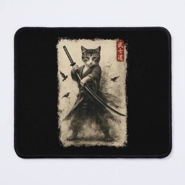 Item preview, Samurai Cat Japanese Art Cat Warrior Bushido Katana designed and sold by AdelinaPi.