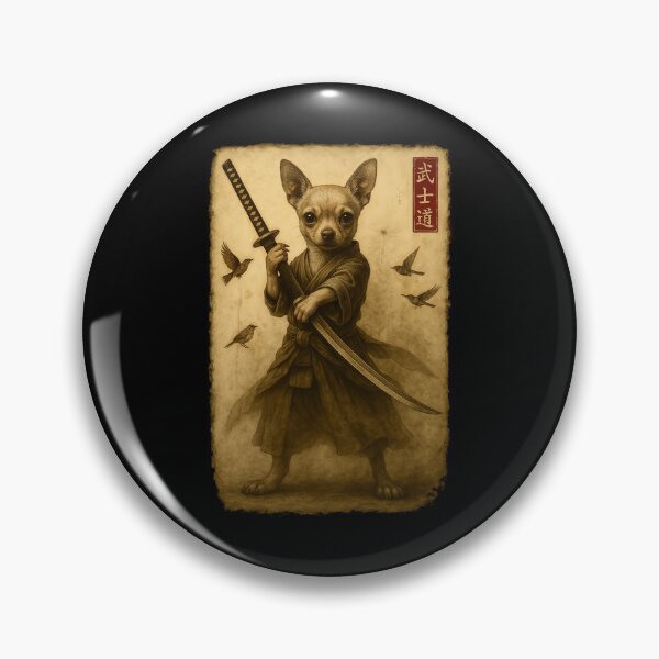 Item preview, Samurai Dog Japanese Art Chihuahua Warrior Bushido Katana designed and sold by AdelinaPi.