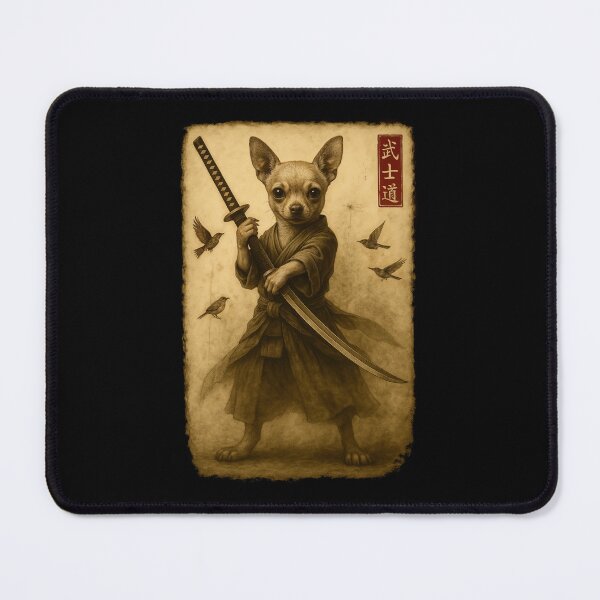 Item preview, Samurai Dog Japanese Art Chihuahua Warrior Bushido Katana designed and sold by AdelinaPi.