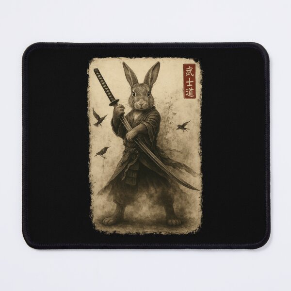 Item preview, Samurai Bunny Japanese Art Rabbit Warrior Bushido Katana designed and sold by AdelinaPi.