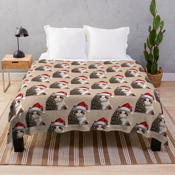 Item preview, Cute Christmas Cat 2025 – Scarf & Tree designed and sold by Design-Curios.