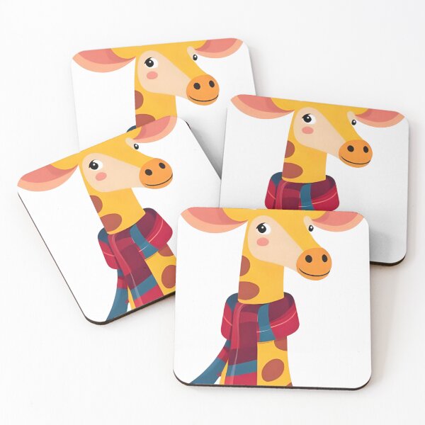 Item preview, Giraffe with Scarf Illustration Cold Giraffe with Striped Scarf designed and sold by bestggraphico.