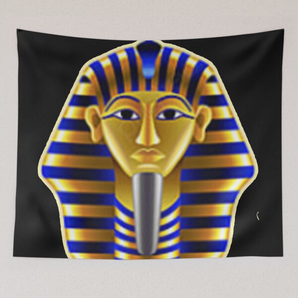 Item preview, "Graphisme du roi Toutankhamon : Un dessin graphique simple du masque bleu-or du pharaon (Vibrant)" designed and sold by thechoice1.
