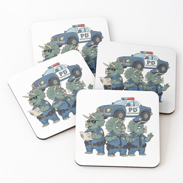 Item preview, Tricera-Cops – Funny Dinosaur Police Squad designed and sold by DinoPrints-shop.