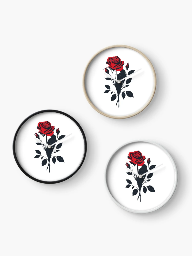Thumbnail 3 of 4, Clock, Rose Design designed and sold by crtvcstms.