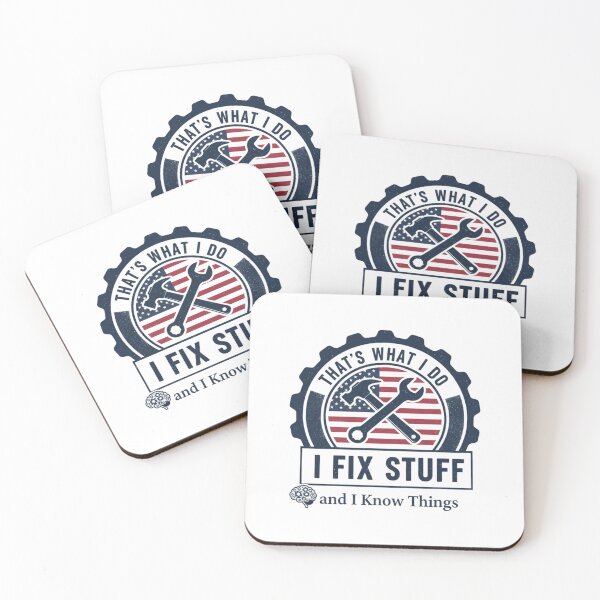 Item preview, Funny Handyman Quote – That’s What I Do I Fix Stuff And I Know Things Mechanic Gift designed and sold by SecretPODesigns.