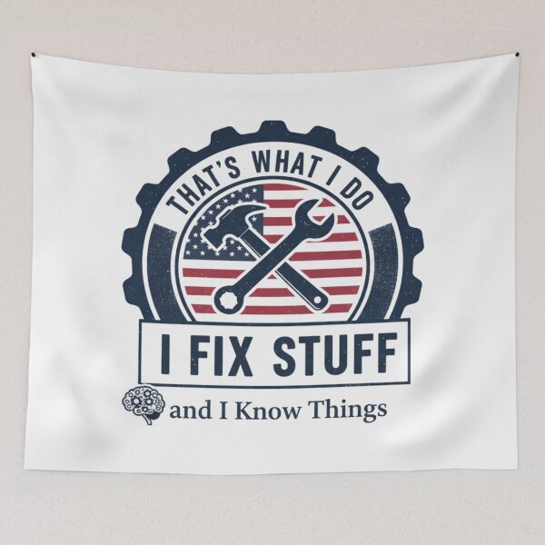 Item preview, Funny Handyman Quote – That’s What I Do I Fix Stuff And I Know Things Mechanic Gift designed and sold by SecretPODesigns.