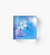 Unicorn Dream - fantasy animal painting Acrylic Block