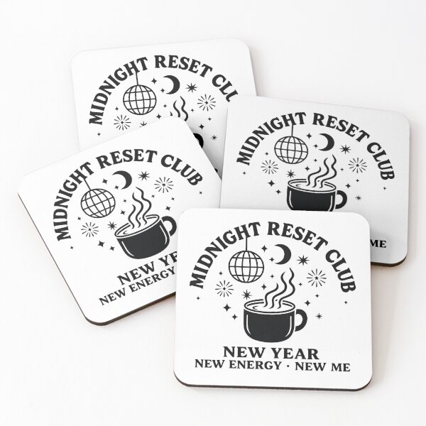 Item preview, Midnight Reset Club · New Year New Energy New Me · Motivational Minimalist Design designed and sold by Rockty.