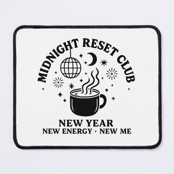 Item preview, Midnight Reset Club · New Year New Energy New Me · Motivational Minimalist Design designed and sold by Rockty.