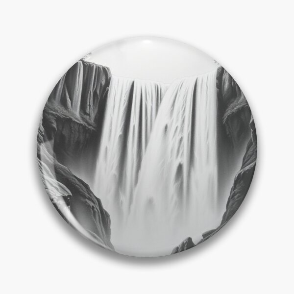 Item preview, Black and White Waterfall Pencil Drawing - Majestic Nature Art designed and sold by EllDAV777.