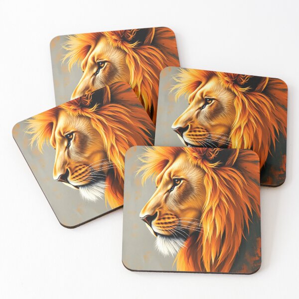 Item preview, lion profile portrait designed and sold by Nikoleta Vukovic.