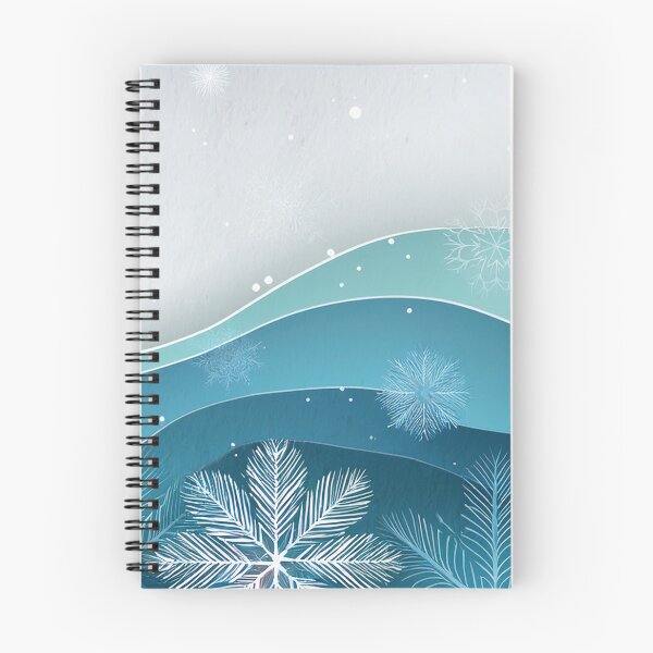Item preview, Festive holiday snowflakes wave, cool blue border, minimalist blue colour palette, holiday watercolor painting, winter holiday season decor  designed and sold by navitalidesign.