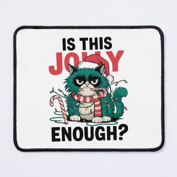 Item preview, Grumpy Christmas Cat with Candy Cane designed and sold by -DEEWOLF-.