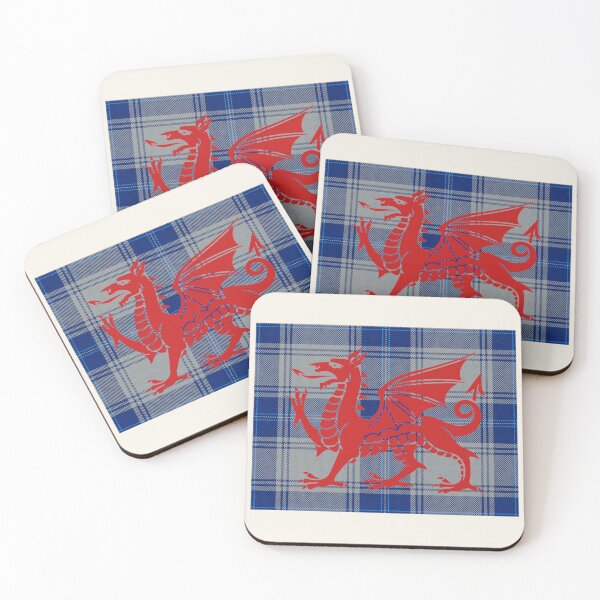 Item preview, Edwards Welsh Tartan – Legacy of Denbighshire Lords & y Ddraig Goch - the red dragon v4 designed and sold by WheelieGdArt.