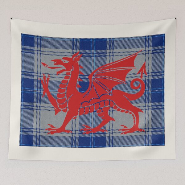 Item preview, Edwards Welsh Tartan – Legacy of Denbighshire Lords & y Ddraig Goch - the red dragon v4 designed and sold by WheelieGdArt.