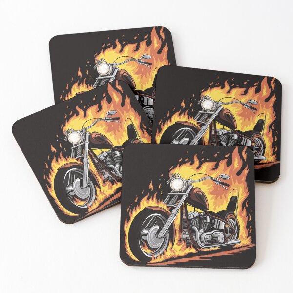 Item preview, Cool Motorbike Flames and burning Motorcycle love designed and sold by MelSurf.