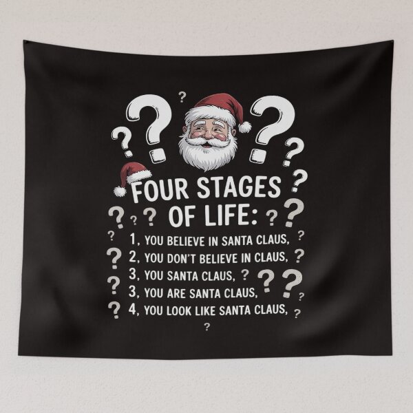 Item preview, Christmas Four Stages of life Santa Claus Humor Meme designed and sold by MelSurf.