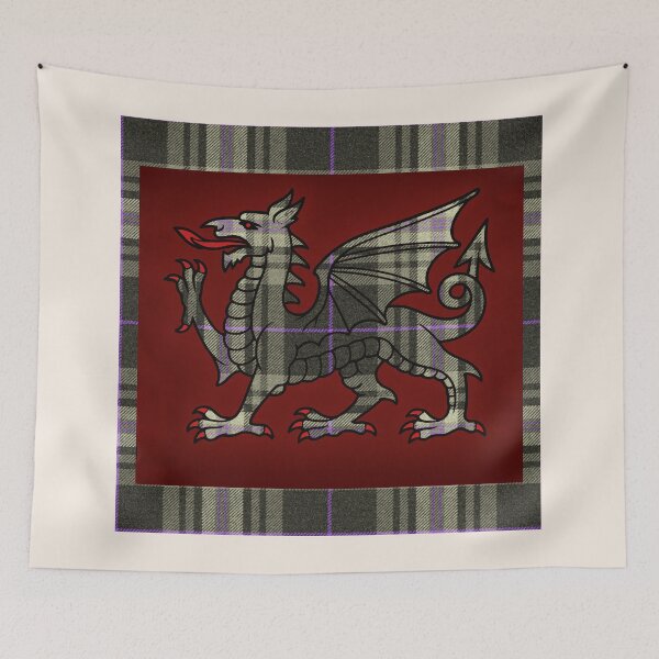 Item preview, Afallon Welsh Tartan – The Island of Apples & y Ddraig Goch - the red dragon designed and sold by WheelieGdArt.