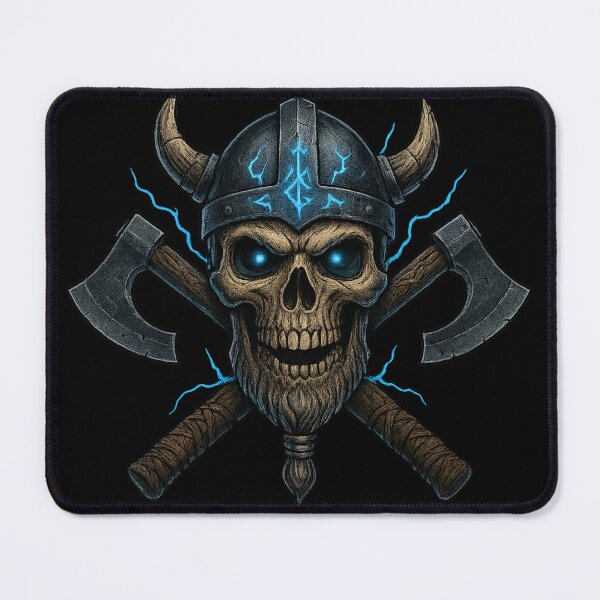 Item preview, Electric Viking Warlord - Neo Traditional Skull & Axes designed and sold by uNORTHODOX72.