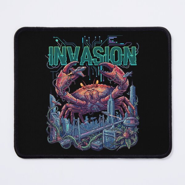 Item preview, Invasion – Giant Cyber Crab Attacks the City Retro Tee designed and sold by Brudy-R.