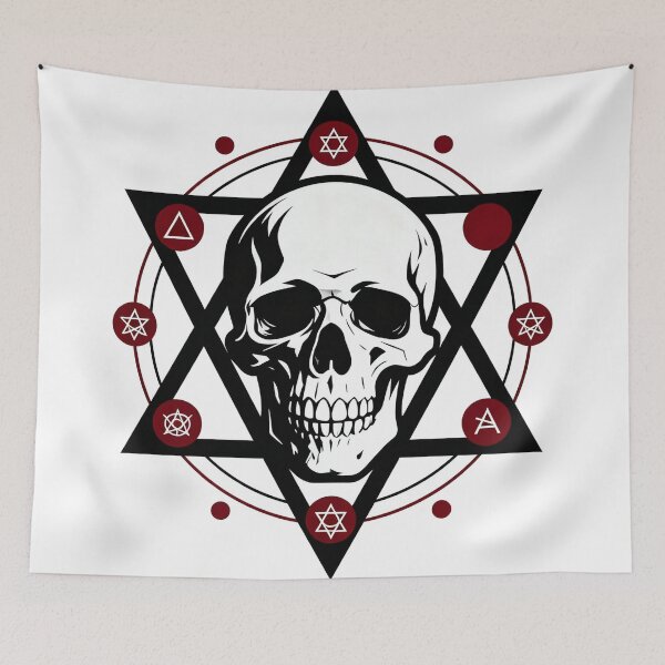 Item preview, Hex of the Crimson Gate – Occult Skull Symbol  designed and sold by Artpicto.