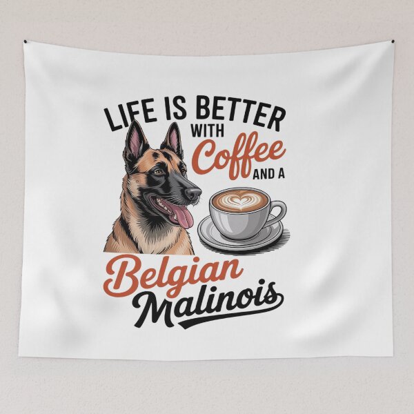 Item preview, Belgian Malinois Dog Breed Life is Better with Coffee and a Men Women Girls Kids designed and sold by ControlCenter.