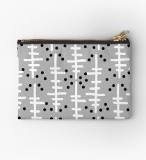 Helo - modern pattern design gift for college dorm decor trendy monochromatic grey neutral bold Studio Pouch