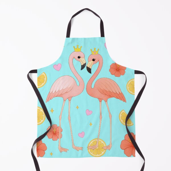 Item preview, Flamingo Couple with Hibiscus and Lemon - Blue designed and sold by HIMEKARI.