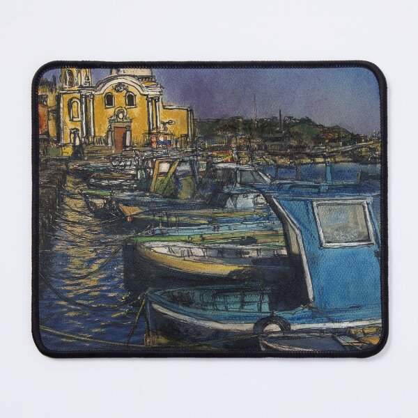 Item preview, Dusk Falls Over Procida Fleet designed and sold by Randy Sprout Fine Art.